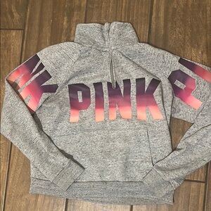 PINK Victoria's Secret Gray and Pink Cowl Neck Sweater